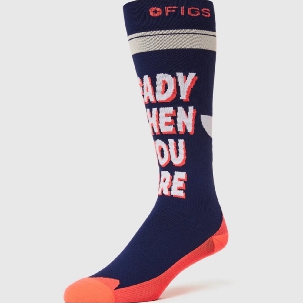 FIGS READY WHEN YOU ARE Navy Blue Compression Socks
